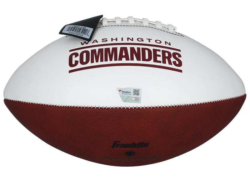 Jayden Daniels Autographed/Inscribed "2024 OROY" Washington Commanders White Panel Football Fanatics