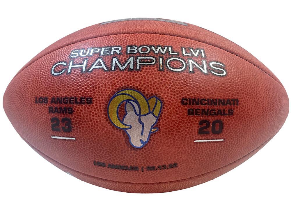 COOPER KUPP Autographed/Inscribed "SB LVI MVP" Los Angeles Rams SB LVI Champions Logo Wilson Duke Authentic Football FANATICS LE 10/56