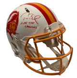 TOM BRADY Autographed/Inscribed "FIRE THE CANNONS" Tampa Bay Buccaneers Throwback Speed Authentic Helmet FANATICS LE 1/12