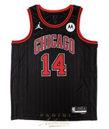 Matas Buzelis Autographed Chicago Bulls Black Jordan Brand Statement Edition Swingman Jersey Panini
