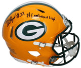 MarShawn Lloyd Autographed/Inscribed "#Lambeau Lloyd" Green Bay Packers Speed Authentic Helmet Beckett/GDL LE 1/32