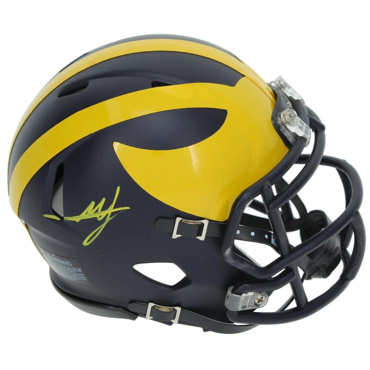 Mike Sainristil Autographed Michigan Wolverines Speed Mini Helmet Beckett Witnessed