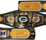 Brett Favre Autographed/Inscribed "SB XXXI Champs" Green Bay Packers Green Bay Packers Championship Belt LE 4/4 GDL/Beckett