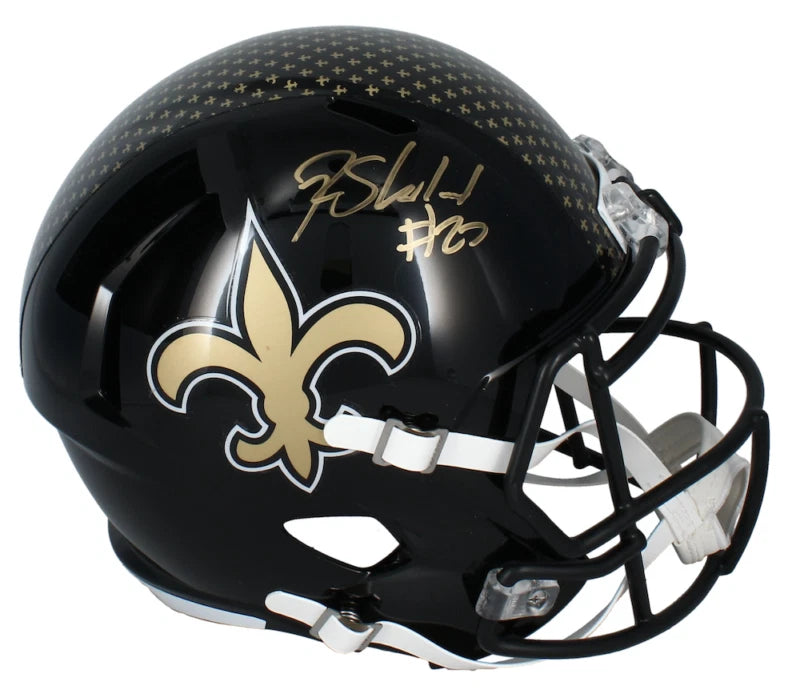 Rashid Shaheed Autographed New Orleans Saints Black 2022 Alternate Speed Full Size Helmet Beckett Witnessed