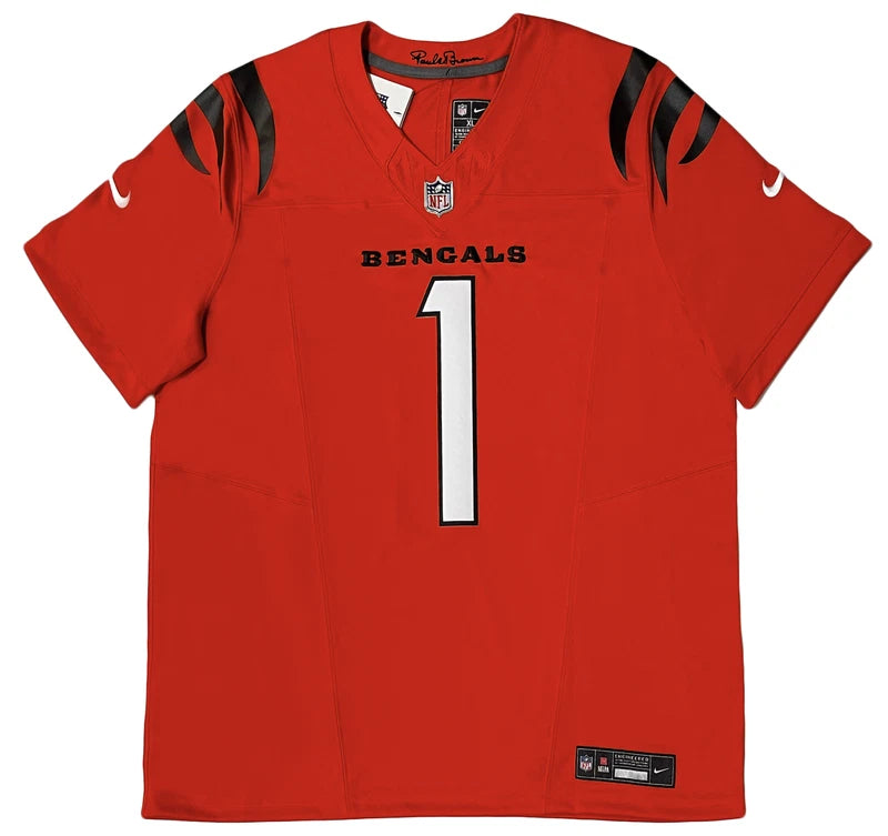 Ja'Marr Chase Chase Autographed Cincinnati Bengals Orange Nike Vapor F.U.S.E Limited Jersey Beckett Witnessed