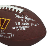 Joe Theismann/Doug Williams/Mark Rypien Triple-Inscribed Washington Commanders Wilson Super Grip Logo Football Beckett Witnessed