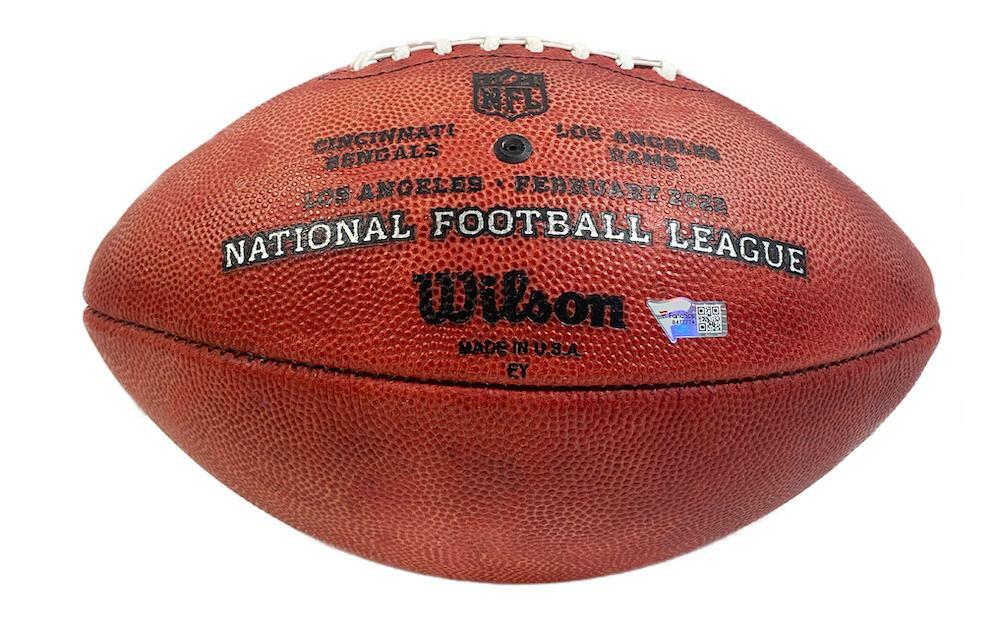 Matthew Stafford Autographed Los Angeles Rams SB LVI Champs Logo Official Wilson Duke Football Fanatics
