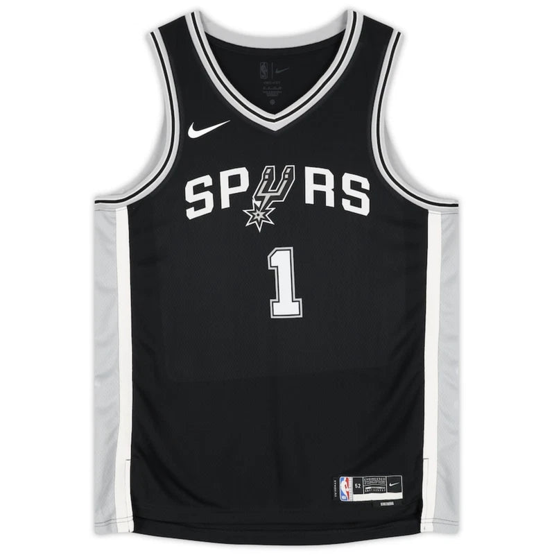 Victor Wembanyama Autographed/Inscribed "2024 ROY" San Antonio Spurs Black Nike Icon Swingman Jersey Fanatics