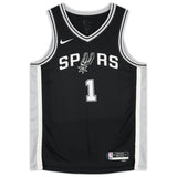Victor Wembanyama Autographed/Inscribed "2024 ROY" San Antonio Spurs Black Nike Icon Swingman Jersey Fanatics