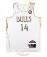 Matas Buzelis Autographed Chicago Bulls White Nike 2024-25 City Edition Swingman Jersey Panini
