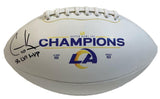 COOPER KUPP Autographed/Inscribed "SB LVI MVP" Los Angeles Rams Super Bowl LVI Champs Logo White Panel Football FANATICS