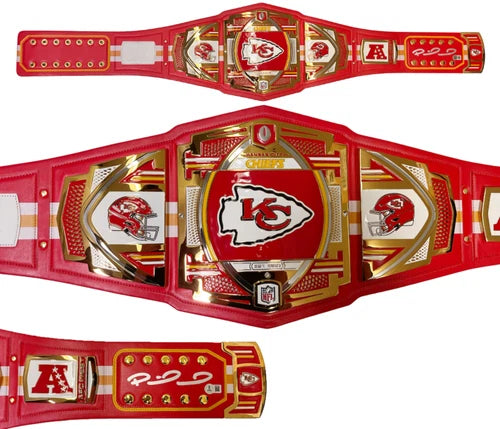 Patrick Mahomes Autographed Kansas City Chiefs Championship Belt Beckett Witnessed
