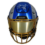 Eric Dickerson Autographed/Inscribed "HOF 99" Los Angeles Rams Custom Blue/Silver Chrome Speedflex Authentic Helmet Beckett Witnessed
