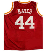 Elvin Hayes Autographed Red #44 BIG E Custom Jersey JSA Witnessed