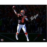 BAKER MAYFIELD Autographed Cleveland Browns 'Throwing' 16" x 20" Photograph FANATICS