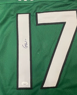 Garrett Wilson Autographed #17 Green Custom Jersey JSA
