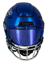 Emmitt Smith Autographed Dallas Cowboys Custom Blue Chrome Speedflex Authentic Helmet Beckett Witnessed