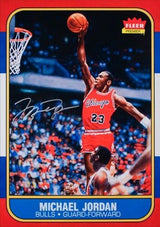 MICHAEL JORDAN Signed Chicago Bulls "Fleer Rookie Card Blow Up" 12.5" x 17.5" UDA