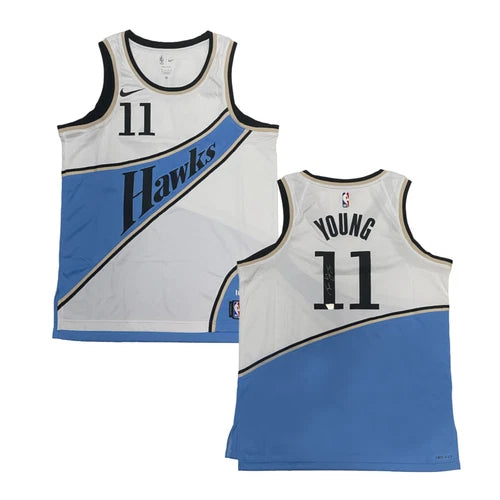 Trae Young Autographed Atlanta Hawks Nike White 2024-25 City Edition Swingman Jersey Fanatics