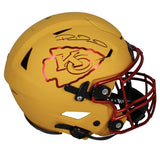 Patrick Mahomes Autographed Kansas City Chiefs Yellow Matte w/Red Chrome Inlay Speedflex Authentic Helmet LE 13/15 Beckett Witnessed