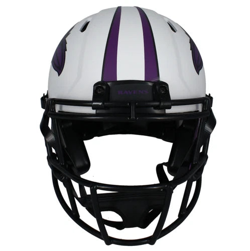 Ray Lewis Autographed Baltimore Ravens Custom Lunar Drip Speed Authentic Helmet Beckett Witnessed