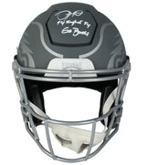 Jalen Hurts Autographed/Inscribed "Fly Eagles Fly Go Birds!" Philadelphia Eagles Slate Speedflex Authentic Helmet Fanatics LE 25