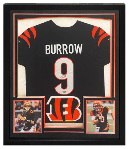 Joe Burrow Autographed Cincinnati Bengals Custom Framed Black Nike Elite Jersey Fanatics