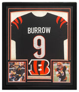 Joe Burrow Autographed Cincinnati Bengals Custom Framed Black Nike Elite Jersey Fanatics