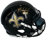 Rashid Shaheed Autographed New Orleans Saints Black 2022 Alternate Speed Authentic Helmet with Visor Beckett Witnessed