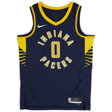 Tyrese Haliburton Autographed Indiana Pacers Nike Navy Icon Swingman Jersey Fanatics