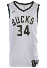Giannis Antetokounmpo Milwaukee Bucks Autographed Nike White Association Swingman Jersey