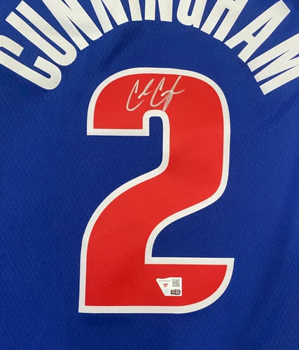 Cade Cunningham Autographed Detroit Pistons Nike Blue Icon Edition Swingman Jersey Fanatics
