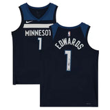 Anthony Edwards Minnesota Autographed Timberwolves Navy Nike 2022-23 Icon Edition Swingman Jersey Fanatics