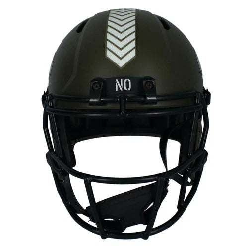 Rashid Shaheed Autographed (In Black) New Orleans Saints 2022 Salute to Service Speed Full Size Helmet Beckett Witnessed