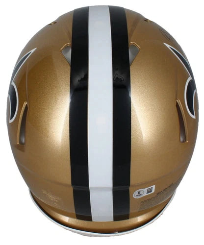 Rashid Shaheed Autographed New Orleans Saints 1976-99 Throwback Speed Authentic Helmet Beckett Witnessed