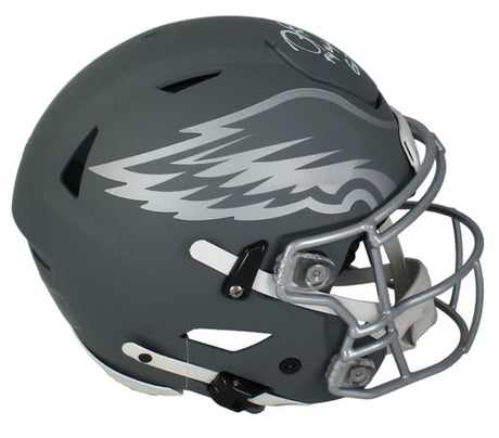 Jalen Hurts Autographed/Inscribed "Fly Eagles Fly Go Birds!" Philadelphia Eagles Slate Speedflex Authentic Helmet Fanatics LE 25