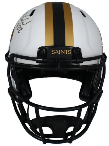 Rashid Shaheed Autographed (in Gold) New Orleans Saints Speed Lunar Eclipse Authentic Helmet Beckett Witnessed