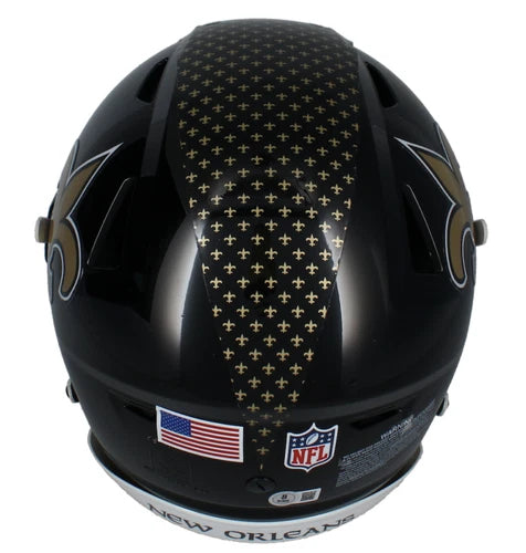 Rashid Shaheed Autographed New Orleans Saints Black 2022 Alternate Speedflex Authentic Helmet Beckett Witnessed