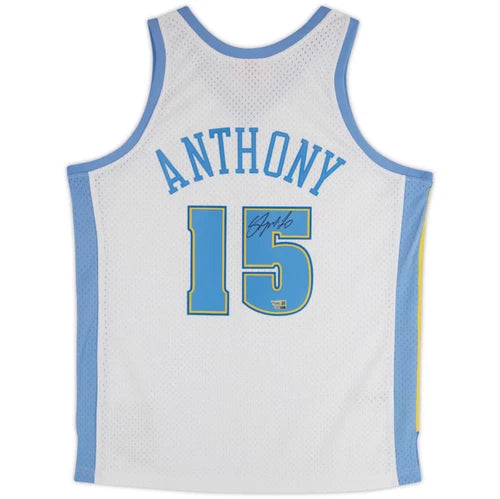 Carmelo Anthony Autographed Denver Nuggets Mitchell & Ness White 2006-07 Swingman Jersey Fanatics