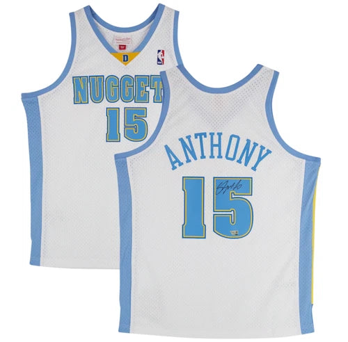 Carmelo Anthony Autographed Denver Nuggets Mitchell & Ness White 2006-07 Swingman Jersey Fanatics