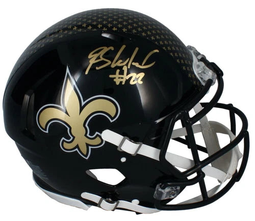 Rashid Shaheed Autographed New Orleans Saints Black 2022 Alternate Speed Authentic Helmet Beckett Witnessed