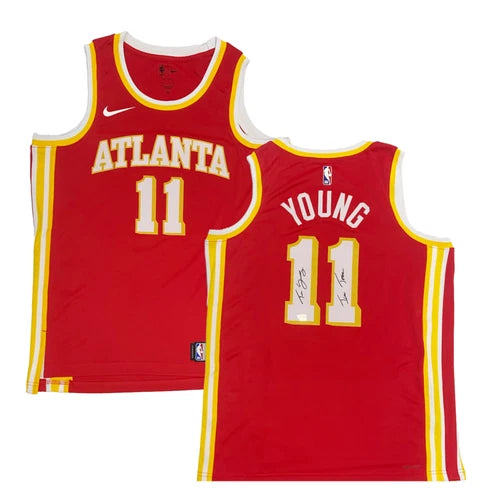Trae Young Autographed/Inscribed "ICE TRAE" Atlanta Hawks Nike Red Icon Edition Swingman Jersey Fanatics