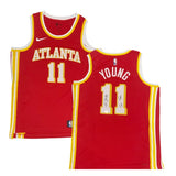 Trae Young Autographed/Inscribed "ICE TRAE" Atlanta Hawks Nike Red Icon Edition Swingman Jersey Fanatics
