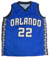 Franz Wagner Autographed Blue/Black #22 Orlando Pinstripe Custom Jersey Beckett Witnessed