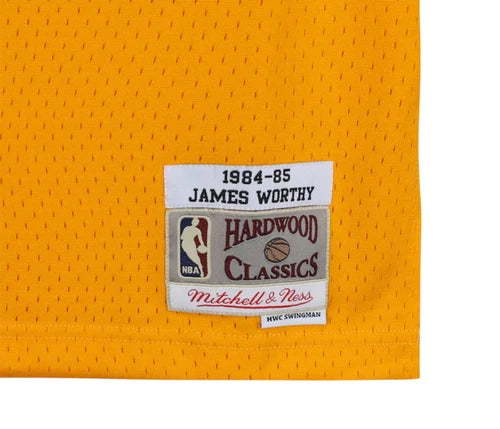 James Worthy Autographed/Inscribed "HOF '03" Los Angeles Lakers Mitchell and Ness Gold 1984-1985 Swingman Jersey Fanatics