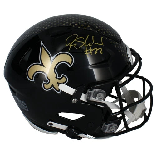 Rashid Shaheed Autographed New Orleans Saints Black 2022 Alternate Speedflex Authentic Helmet Beckett Witnessed