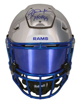 Eric Dickerson Autographed/Inscribed "HOF 99" Los Angeles Rams Custom Ghost Chrome Speedflex Authentic Helmet Beckett Witnessed