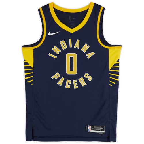 Tyrese Haliburton Autographed Indiana Pacers Nike Navy Icon Swingman Jersey Fanatics