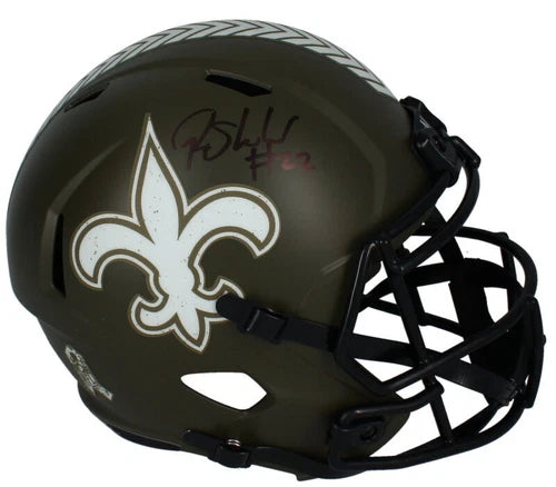 Rashid Shaheed Autographed (In Black) New Orleans Saints 2022 Salute to Service Speed Full Size Helmet Beckett Witnessed