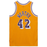 James Worthy Autographed/Inscribed "HOF '03" Los Angeles Lakers Mitchell and Ness Gold 1984-1985 Swingman Jersey Fanatics